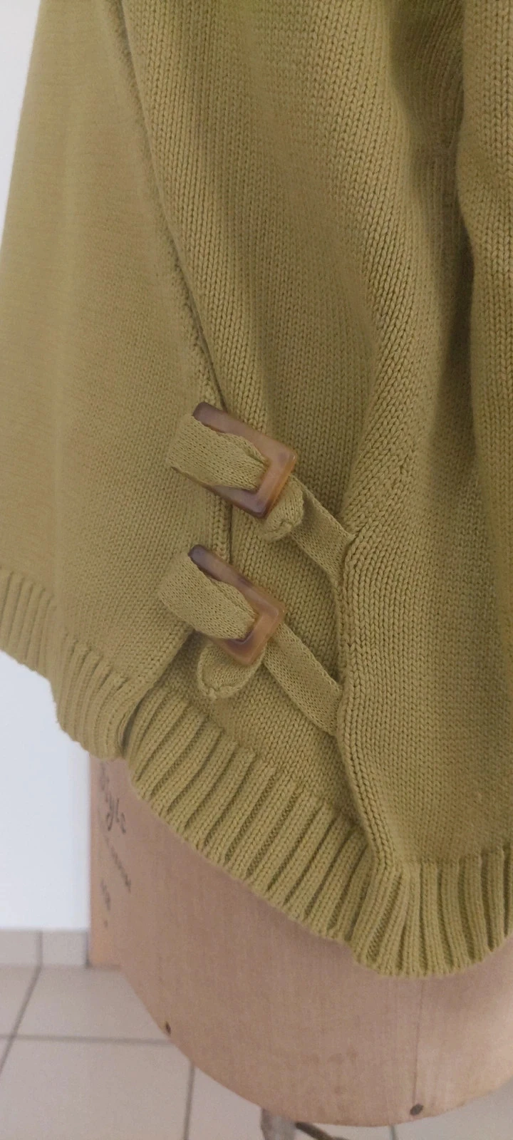 Pull cache-coeur Touch Down vert olive - Taille L – photo 5